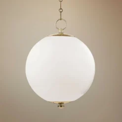 Sphere No.1 16" Wide Aged Brass Pendant Light
