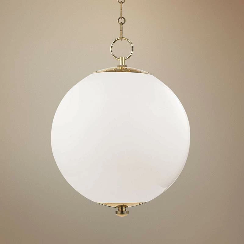 Sphere No.1 16" Wide Aged Brass Pendant Light 3 Sphere No.1 16" Wide Aged Brass Pendant Light