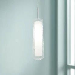 AFX Spun 5" Wide Satin Nickel LED Mini Pendant With Clear Glass