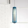 AFX Spun 5"W Satin Nickel LED Mini Pendant With Steel Blue Glass -Outlet The Radiantix Store spun 5 inchw satin nickel led mini pendant with steel blue glass 82h73cropped