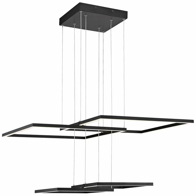Squared 30 1/4" Wide Black LED Pendant Light 4 Squared 30 1/4" Wide Black LED Pendant Light - Image 2