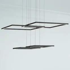 Squared 30 1/4" Wide Black LED Pendant Light