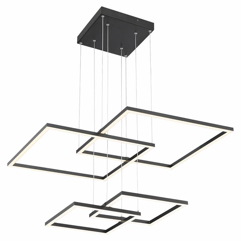 Squared 30 1/4" Wide Black LED Pendant Light 6 Squared 30 1/4" Wide Black LED Pendant Light - Image 4