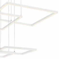 Squared 30 1/4" Wide Geometric White Finish Modern LED Pendant Light -Outlet The Radiantix Store squared 30 and one quarter inch wide geometric white finish modern led pendant light 69y94views1