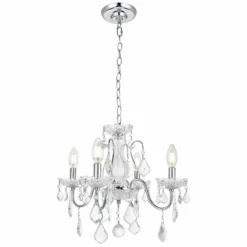 St. Francis 17" Wide Chrome And Crystal 4-Light Chandelier 5 St. Francis 17" Wide Chrome And Crystal 4-Light Chandelier -Outlet The Radiantix Store st francis 17 inch wide chrome and crystal 4 light chandelier 66d03