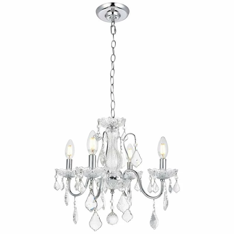 St. Francis 17" Wide Chrome And Crystal 4-Light Chandelier 4 St. Francis 17" Wide Chrome And Crystal 4-Light Chandelier - Image 2