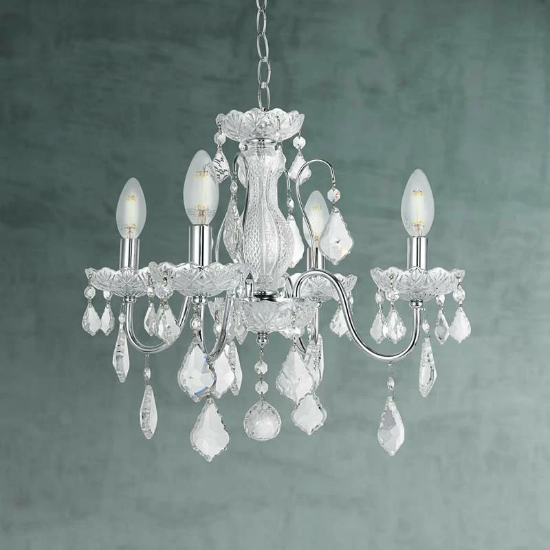 St. Francis 17" Wide Chrome And Crystal 4-Light Chandelier 3 St. Francis 17" Wide Chrome And Crystal 4-Light Chandelier