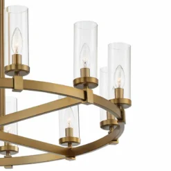 Stiffel Aron 36" Wide Brass 12-Light Wagon Wheel Chandelier -Outlet The Radiantix Store stiffel aron 36 inch wide brass 12 light wagon wheel chandelier 88h33views1