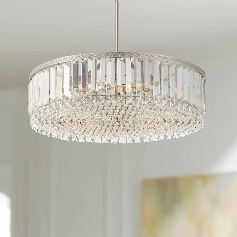 Stiffel Ella 20 1/4" Wide Brushed Nickel Crystal 5-Light Pendant 3 Stiffel Ella 20 1/4" Wide Brushed Nickel Crystal 5-Light Pendant