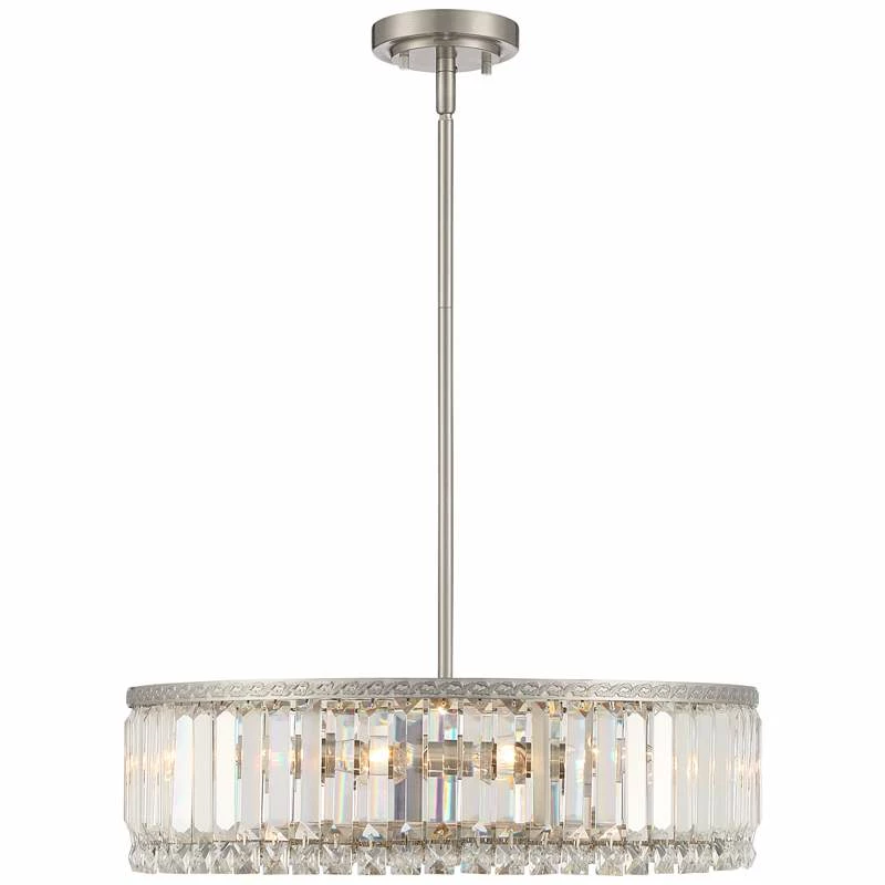 Stiffel Ella 20 1/4" Wide Brushed Nickel Crystal 5-Light Pendant 8 Stiffel Ella 20 1/4" Wide Brushed Nickel Crystal 5-Light Pendant - Image 6