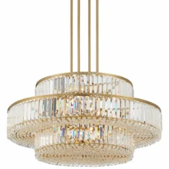Stiffel Ella 32 1/2" Soft Gold And Crystal 16-Light Three-Tier Pendant 10 Stiffel Ella 32 1/2" Soft Gold And Crystal 16-Light Three-Tier Pendant -Outlet The Radiantix Store stiffel ella 32 and one half inch soft gold and crystal 16 light three tier pendant 033f0