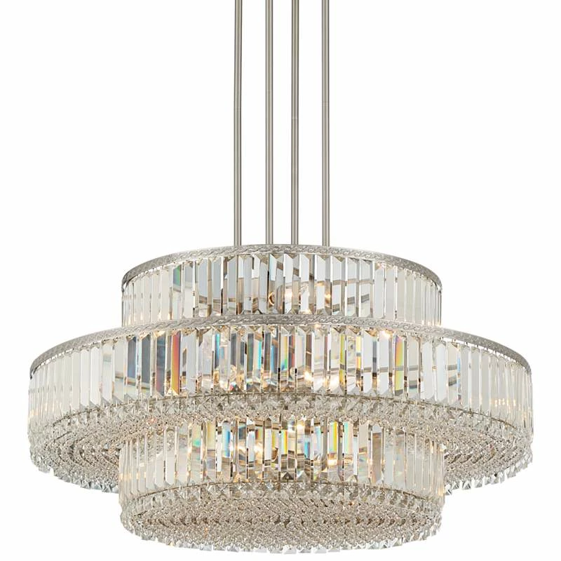 Stiffel Ella 32 1/2"Wide Nickel Crystal 16-Light Three-Tier Pendant 4 Stiffel Ella 32 1/2"Wide Nickel Crystal 16-Light Three-Tier Pendant - Image 2