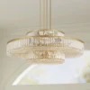 Stiffel Ella 39 3/4" Wide Soft Gold Clear Crystal Pendant