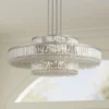 Stiffel Ella 39 3/4"Wide Brushed Nickel Clear Crystal 22-Light Pendant -Outlet The Radiantix Store stiffel ella 39 and three quarter inchwide brushed nickel clear crystal 22 light pendant 656k0cropped