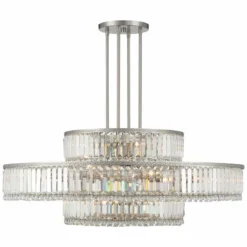 Stiffel Ella 39 3/4"Wide Brushed Nickel Clear Crystal 22-Light Pendant -Outlet The Radiantix Store stiffel ella 39 and three quarter inchwide brushed nickel clear crystal 22 light pendant 656k0views4