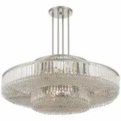 Stiffel Ella 39 3/4"Wide Brushed Nickel Clear Crystal 22-Light Pendant -Outlet The Radiantix Store stiffel ella 39 and three quarter inchwide brushed nickel clear crystal 22 light pendant 656k0views5