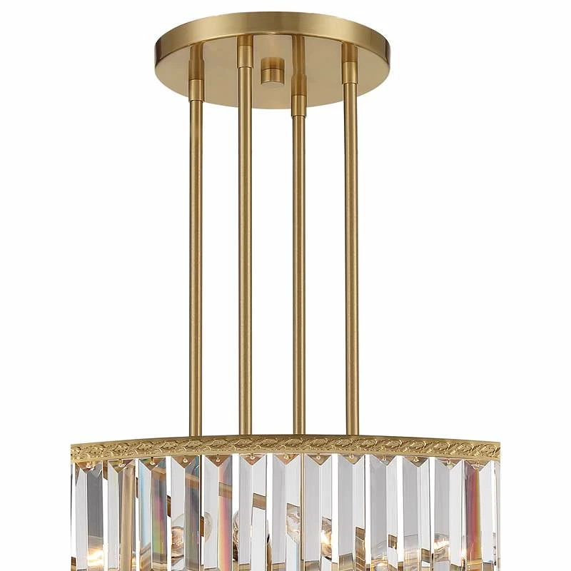 Stiffel Ella 40 1/4" Wide Soft Gold Clear Crystal Pendant 6 Stiffel Ella 40 1/4" Wide Soft Gold Clear Crystal Pendant - Image 4