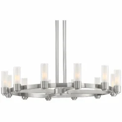 Stiffel Ennis 48" Wide Brushed Nickel 12-Light Ring Chandelier -Outlet The Radiantix Store stiffel ennis 48 inch wide brushed nickel 12 light ring chandelier 95r55