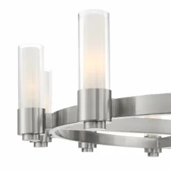 Stiffel Ennis 48" Wide Brushed Nickel 12-Light Ring Chandelier -Outlet The Radiantix Store stiffel ennis 48 inch wide brushed nickel 12 light ring chandelier 95r55views1