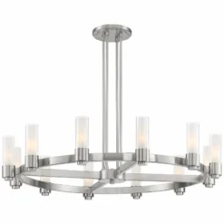 Stiffel Ennis 48" Wide Brushed Nickel 12-Light Ring Chandelier -Outlet The Radiantix Store stiffel ennis 48 inch wide brushed nickel 12 light ring chandelier 95r55views3