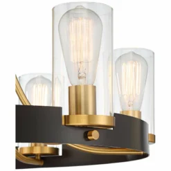 Stiffel Ferrers 26" Wide Dark Bronze And Gold 6-Light Chandelier -Outlet The Radiantix Store stiffel ferrers 26 inch wide dark bronze and gold 6 light chandelier 91j31views2