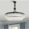 Stiffel Handry 38" Wide Black Glass Rod 16-Light Pendant -Outlet The Radiantix Store stiffel handry 38 inch wide black glass rod 16 light pendant 529m0cropped