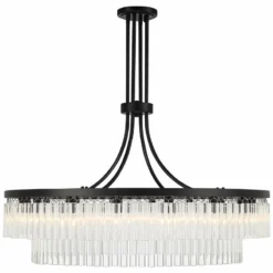 Stiffel Handry 38" Wide Black Glass Rod 16-Light Pendant -Outlet The Radiantix Store stiffel handry 38 inch wide black glass rod 16 light pendant 529m0views4