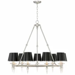Stiffel Manhattan 37 1/2"W Brushed Nickel And Black 9-Light Chandelier -Outlet The Radiantix Store stiffel manhattan 37 and one half inchw brushed nickel and black 9 light chandelier 78x06views4