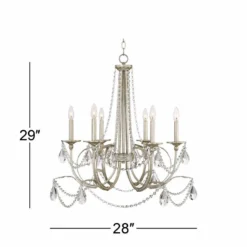 Strand 28" Wide Silver Leaf 6-Light Chandelier -Outlet The Radiantix Store strand 28 inch wide silver leaf 6 light chandelier 9h382views4