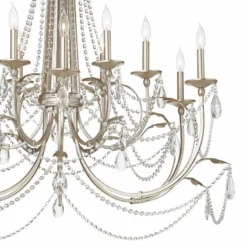 Strand 46" Wide Silver Leaf 12-Light Chandelier -Outlet The Radiantix Store strand 46 inch wide silver leaf 12 light chandelier 9h385views1