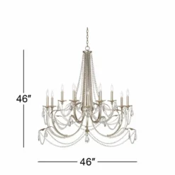 Strand 46" Wide Silver Leaf 12-Light Chandelier -Outlet The Radiantix Store strand 46 inch wide silver leaf 12 light chandelier 9h385views4
