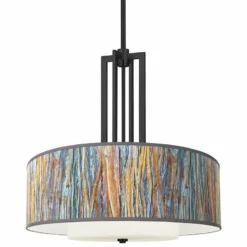 Striking Bark Carey 24" Black 4-Light Chandelier