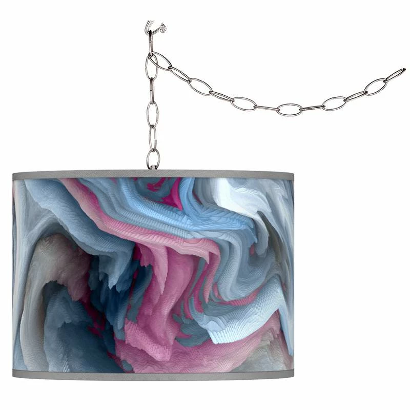 Swag Style Europa Giclee Shade Plug-In Chandelier 4 Swag Style Europa Giclee Shade Plug-In Chandelier - Image 2