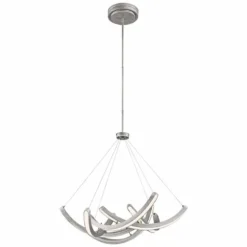 Swing Time 30" Wide Brushed Silver LED Chandelier -Outlet The Radiantix Store swing time 30 inch wide brushed silver led chandelier 35e17views1