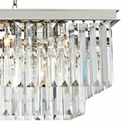 Sydney 40"W Nickel And Crystal Kitchen Island Light Pendant -Outlet The Radiantix Store sydney 40 inchw nickel and crystal kitchen island light pendant 57y96views1