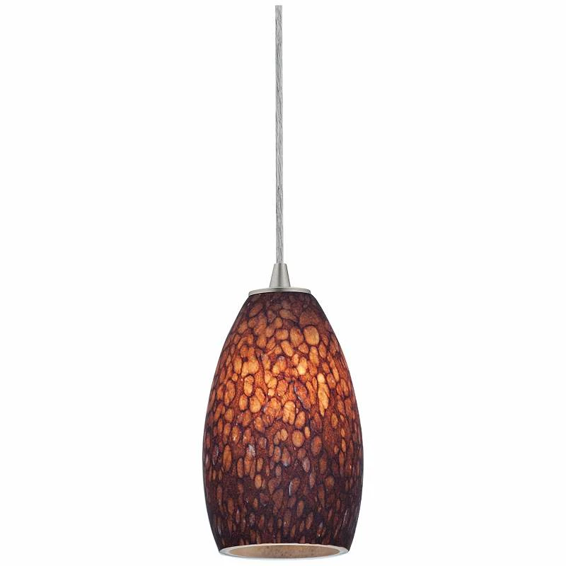 Sydney Collection Brushed Steel - Brown Stone Mini Pendant 4 Sydney Collection Brushed Steel - Brown Stone Mini Pendant - Image 2