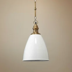 Tavern 10 1/2" Wide White Lacquer Metal Mini Pendant