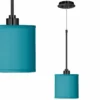 Teal Blue Faux Silk Giclee Black Mini Pendant Light 2 Teal Blue Faux Silk Giclee Black Mini Pendant Light -Outlet The Radiantix Store teal blue faux silk giclee black mini pendant light 691j6cropped