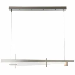 Tenon 48" Wide Vintage Platinum And Clear Glass LED Linear Pendant