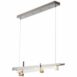 Tenon 48" Wide Vintage Platinum And Clear Glass LED Linear Pendant -Outlet The Radiantix Store tenon 48 inch wide vintage platinum and clear glass led linear pendant 463r2views2