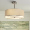 Textile™ Classic 18"W Nickel Cream Drum Pendant Light 2 Textile™ Classic 18"W Nickel Cream Drum Pendant Light -Outlet The Radiantix Store textile classic 18 inchw nickel cream drum pendant light 85v27cropped