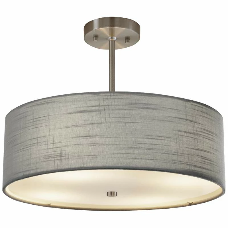 Textile™ Classic 18"W Nickel Gray Drum Pendant Light 4 Textile™ Classic 18"W Nickel Gray Drum Pendant Light - Image 2