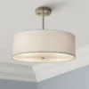 Textile™ Classic 18"W Nickel White Drum Pendant Light -Outlet The Radiantix Store textile classic 18 inchw nickel white drum pendant light 85v31cropped