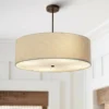 Textile™ Classic 24"W Bronze Cream Drum Pendant Light 2 Textile™ Classic 24"W Bronze Cream Drum Pendant Light -Outlet The Radiantix Store textile classic 24 inchw bronze cream drum pendant light 85v20cropped