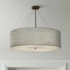 Textile™ Classic 36"W Bronze Gray Drum Pendant Light