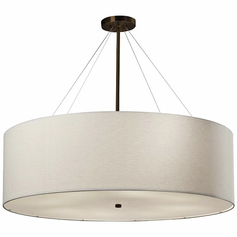 Textile™ Classic 36"W Bronze White Drum Pendant Light 4 Textile™ Classic 36"W Bronze White Drum Pendant Light - Image 2