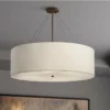 Textile™ Classic 36"W Bronze White Drum Pendant Light -Outlet The Radiantix Store textile classic 36 inchw bronze white drum pendant light 85t95cropped