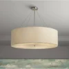 Textile™ Classic 36"W Nickel Cream Drum Pendant Light -Outlet The Radiantix Store textile classic 36 inchw nickel cream drum pendant light 85t89cropped
