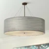 Textile™ Classic 48"W Bronze Gray Drum Pendant Light -Outlet The Radiantix Store textile classic 48 inchw bronze gray drum pendant light 85v03cropped