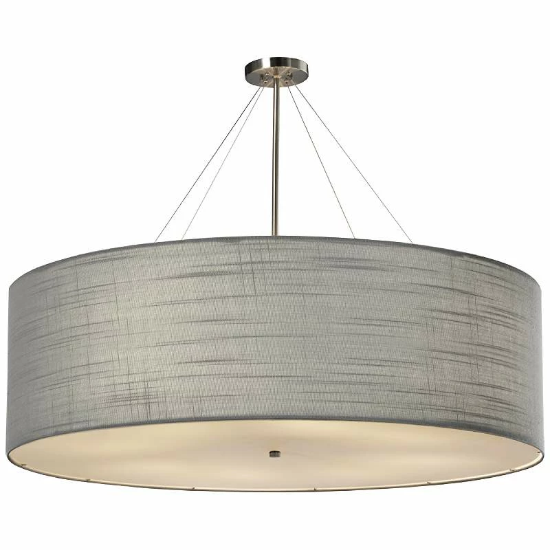Textile™ Classic 48"W Nickel Gray Drum Pendant Light 4 Textile™ Classic 48"W Nickel Gray Drum Pendant Light - Image 2
